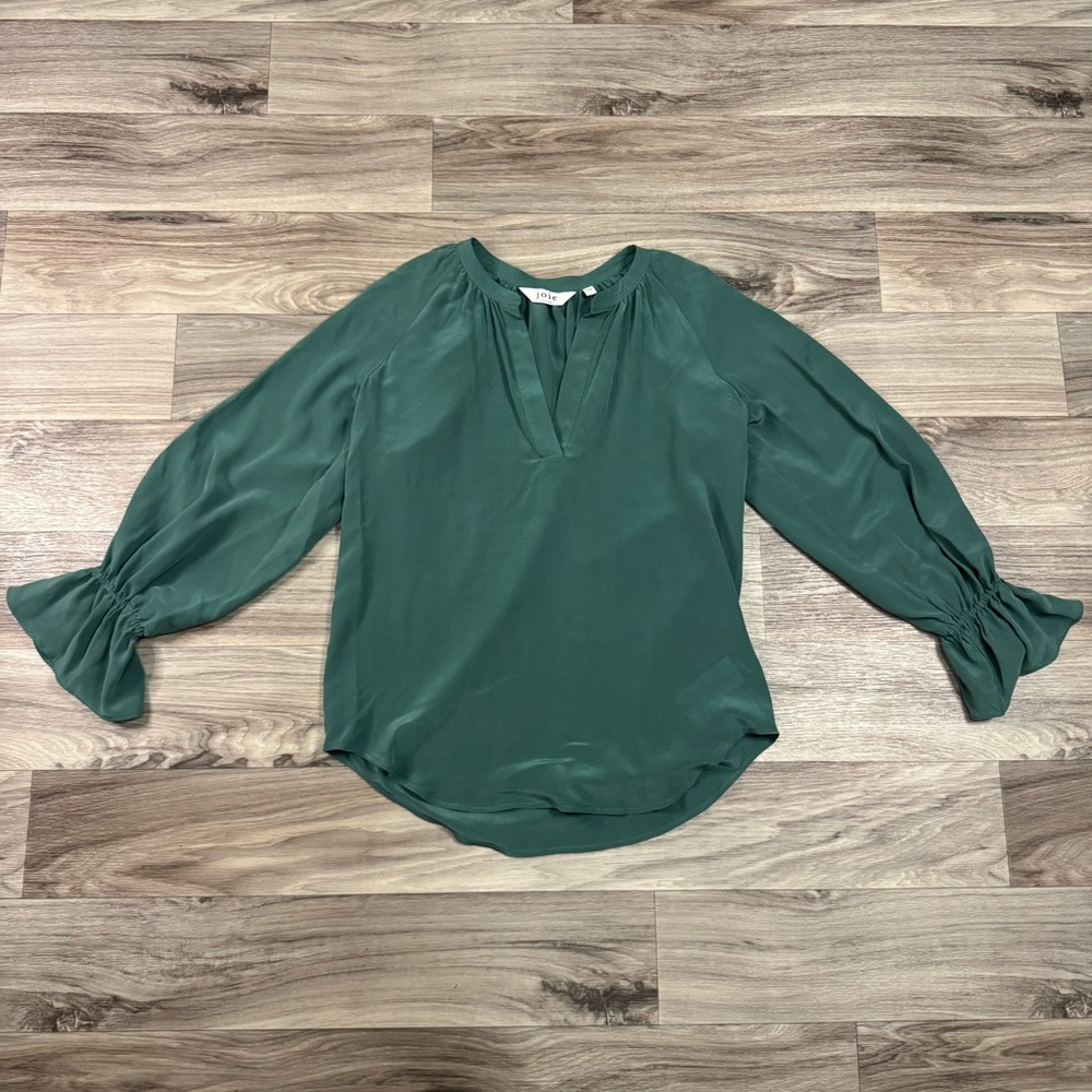 Joie Cecarina Silk Blouse in Posy Green Size XS